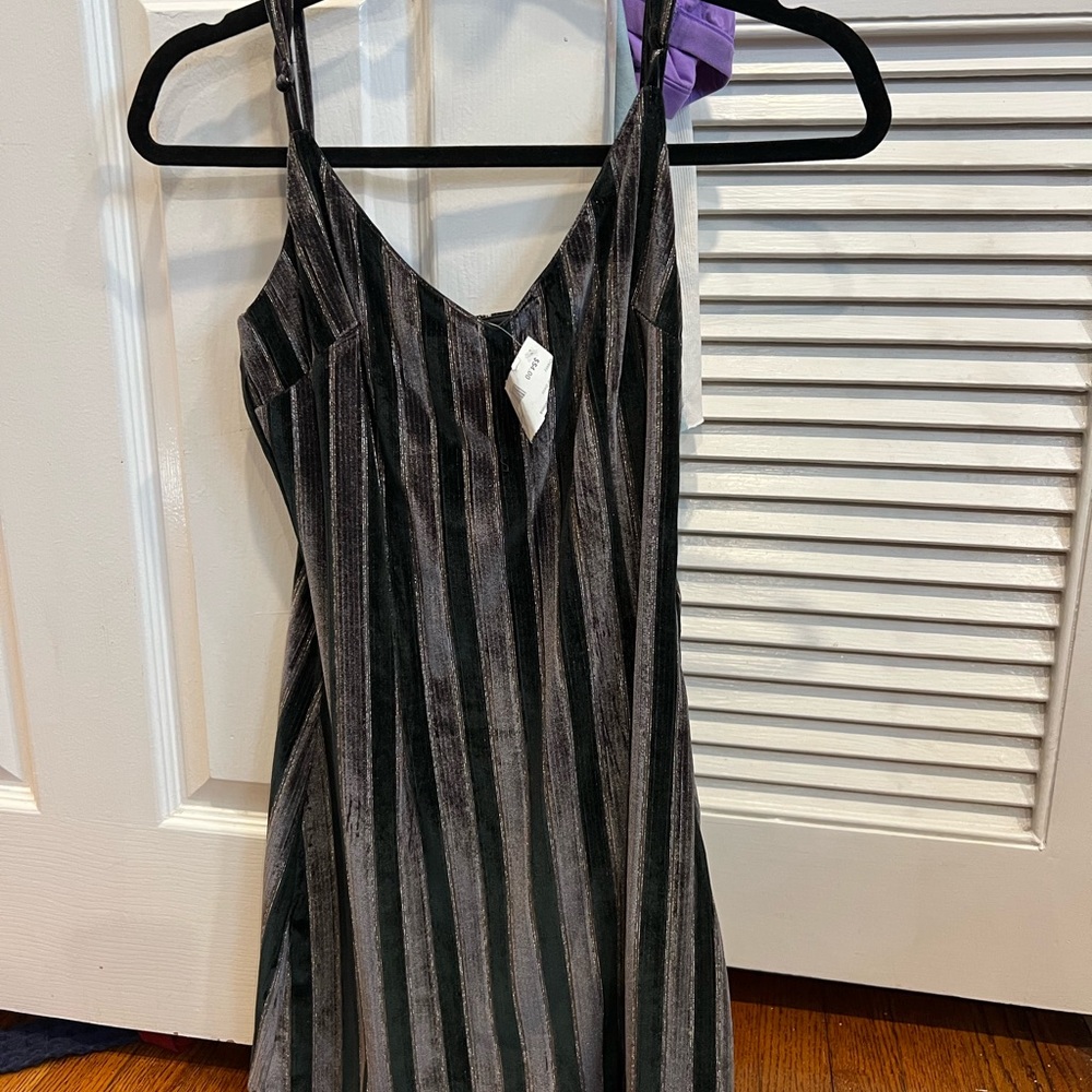 Velvet stripped dress